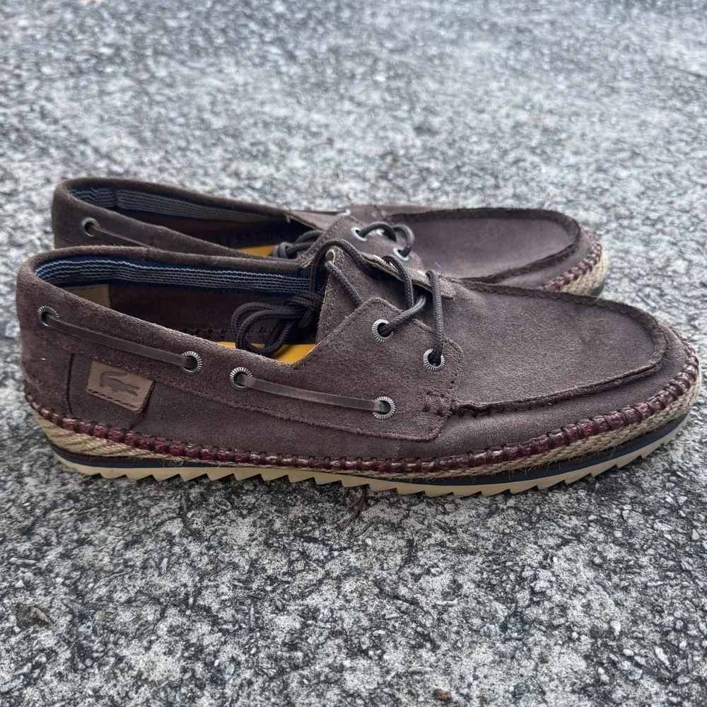 Lacoste Sauville Boat Shoes Men's Sz 10.5 (EU 44) Brown